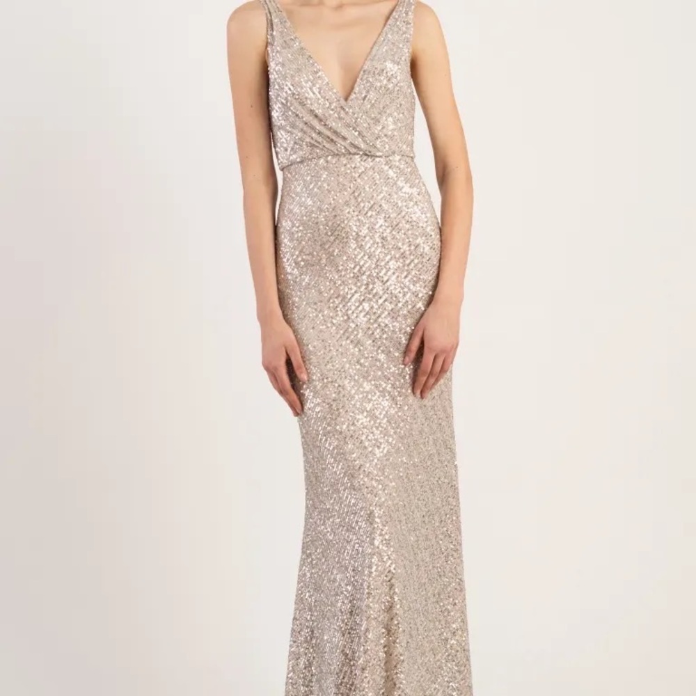Jenny Yoo- Billie Dress - Silver/Nude Sequin